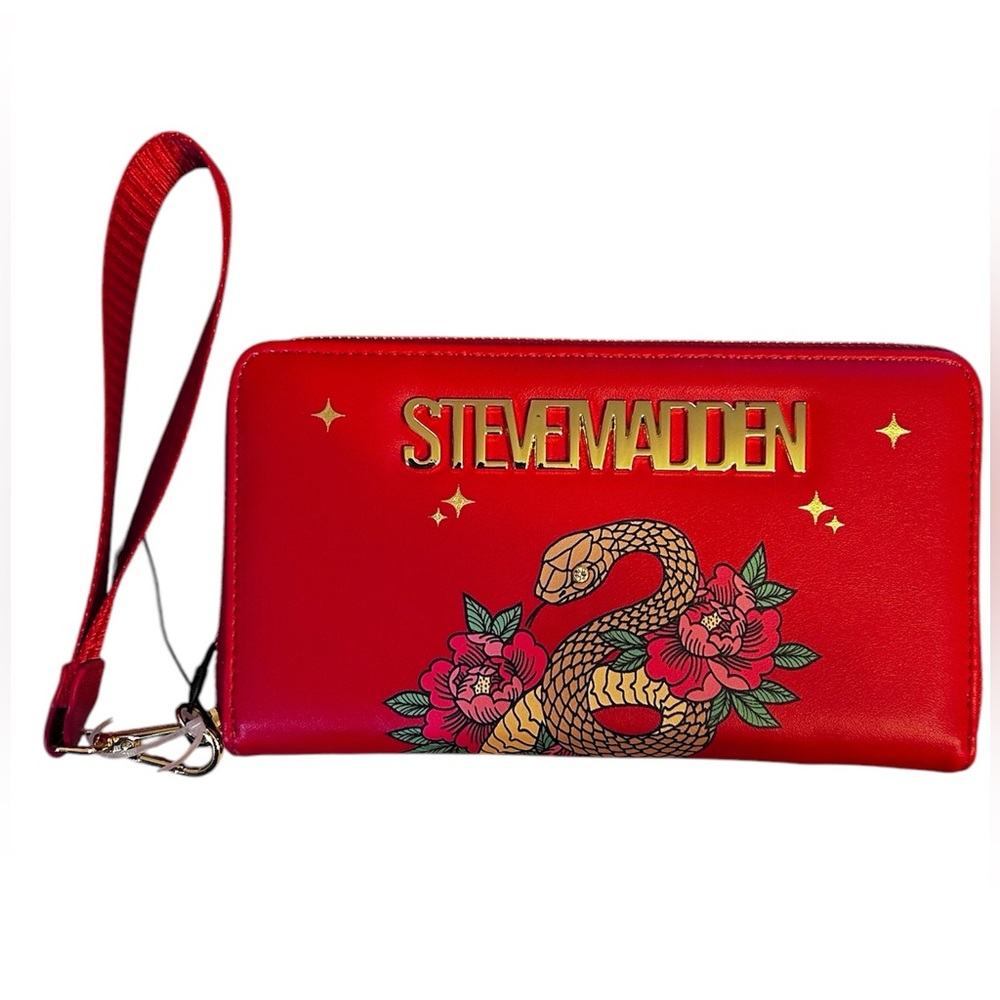NWT Steve Madden red snake serpent clutch purse